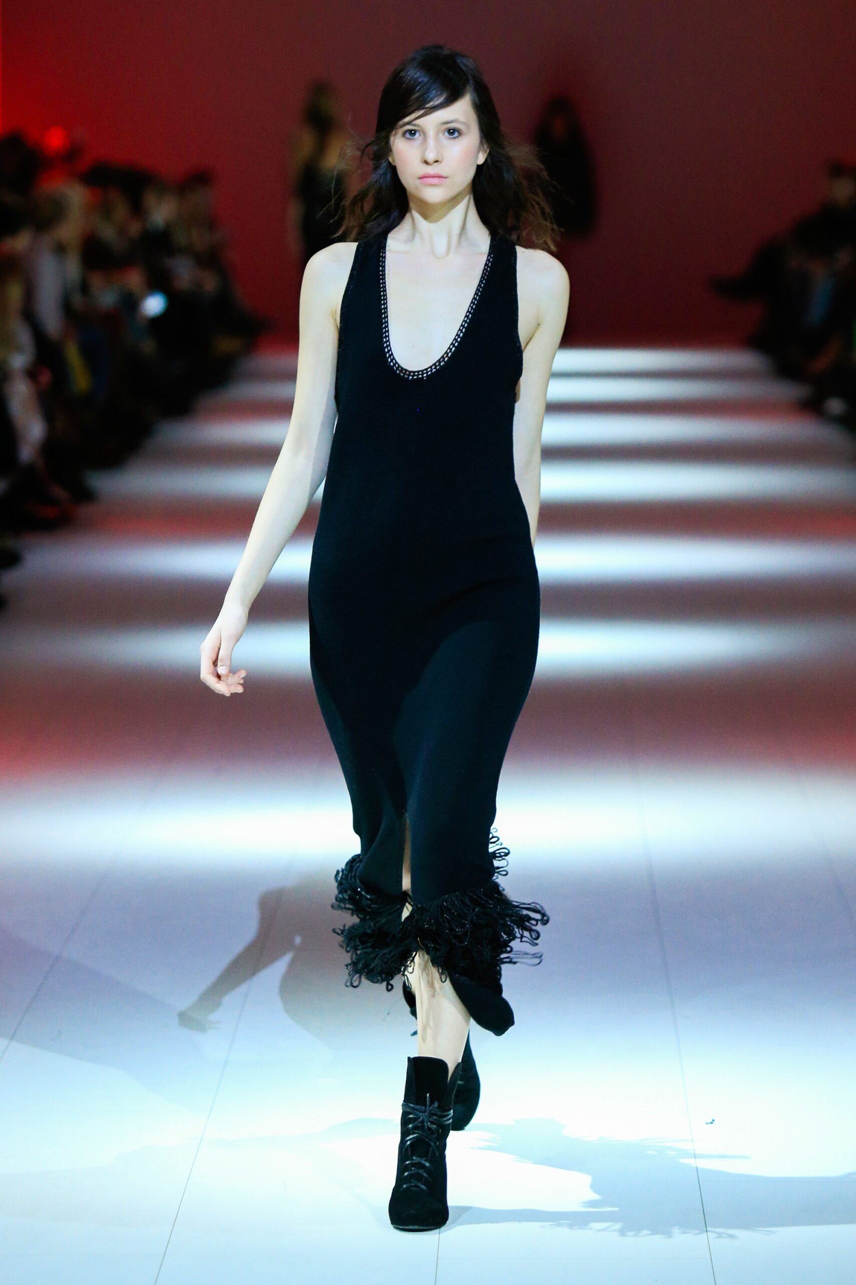 black silk sleeveless dress