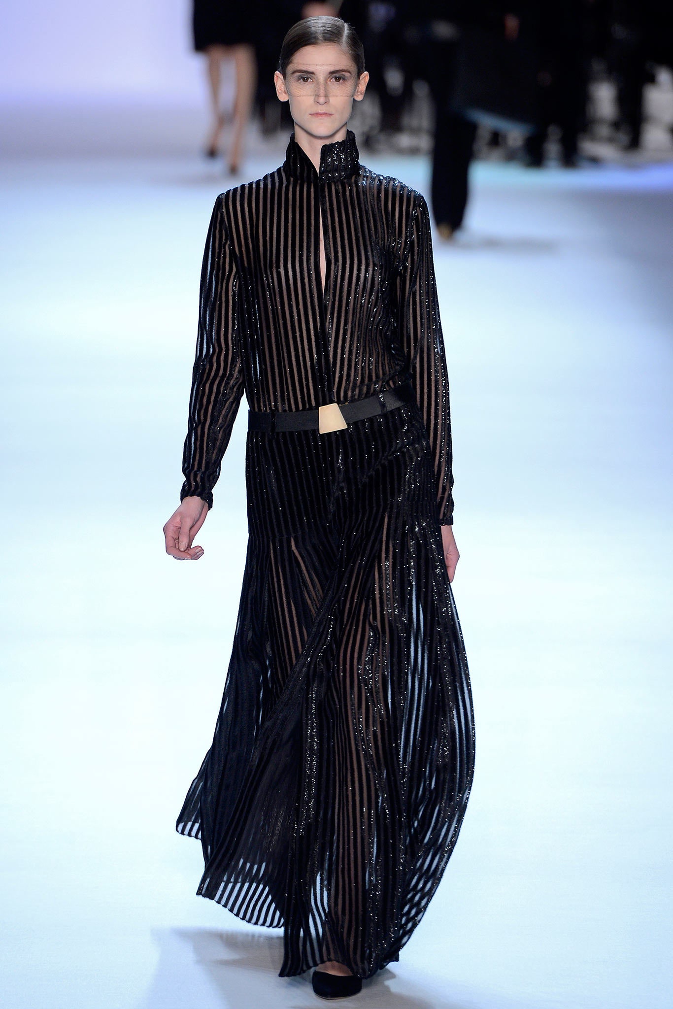 black pleated silk maxi dress