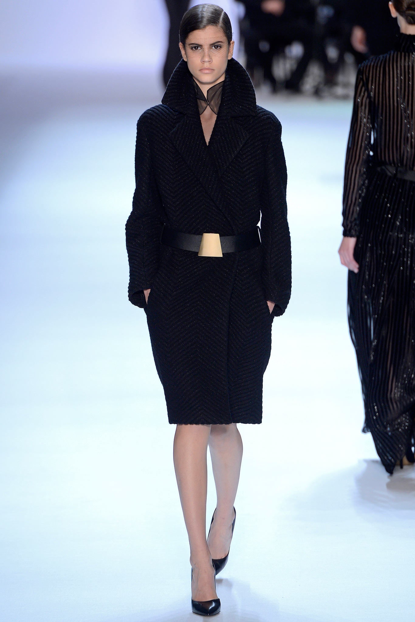 black belted wool coat