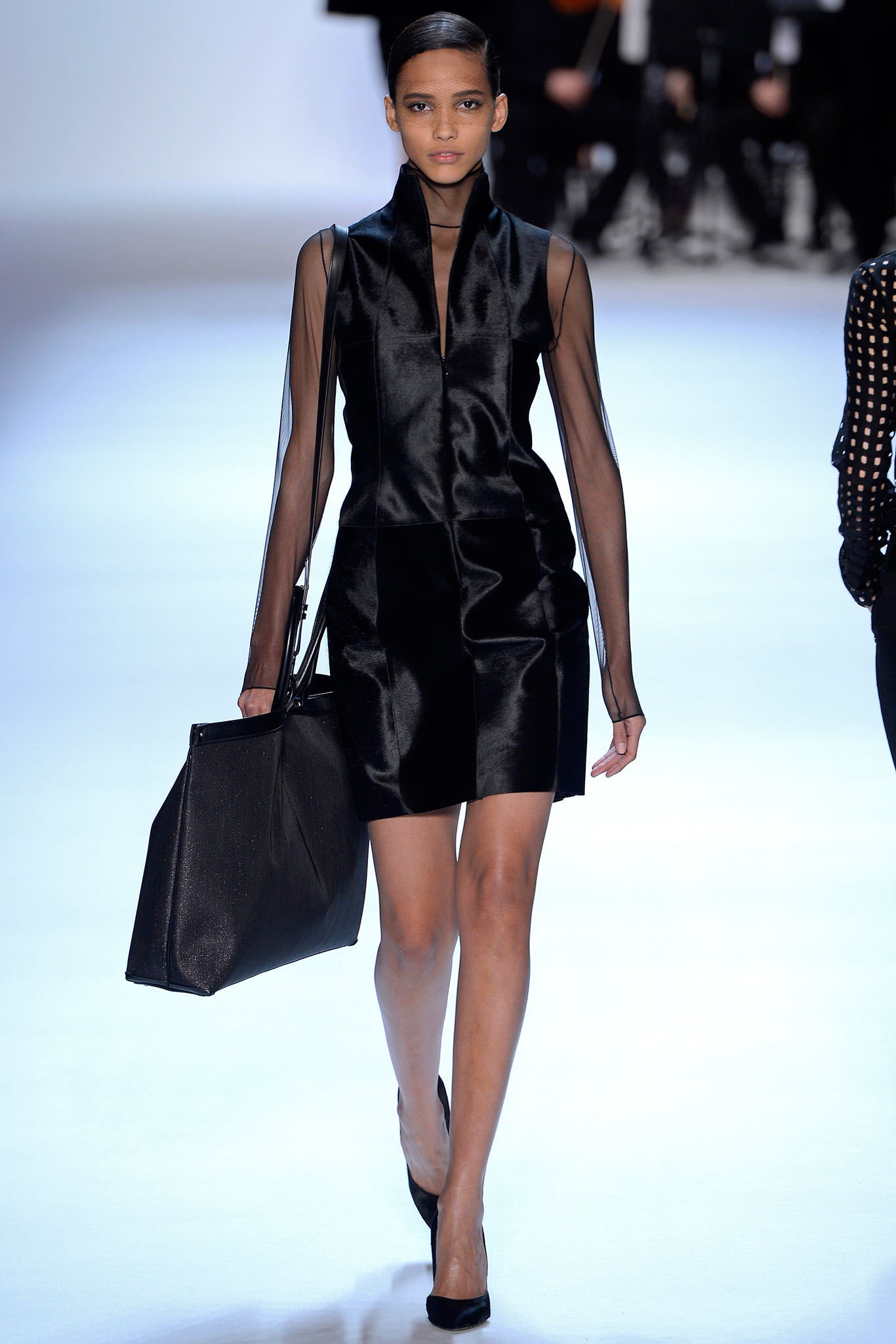 black silk fitted mini dress