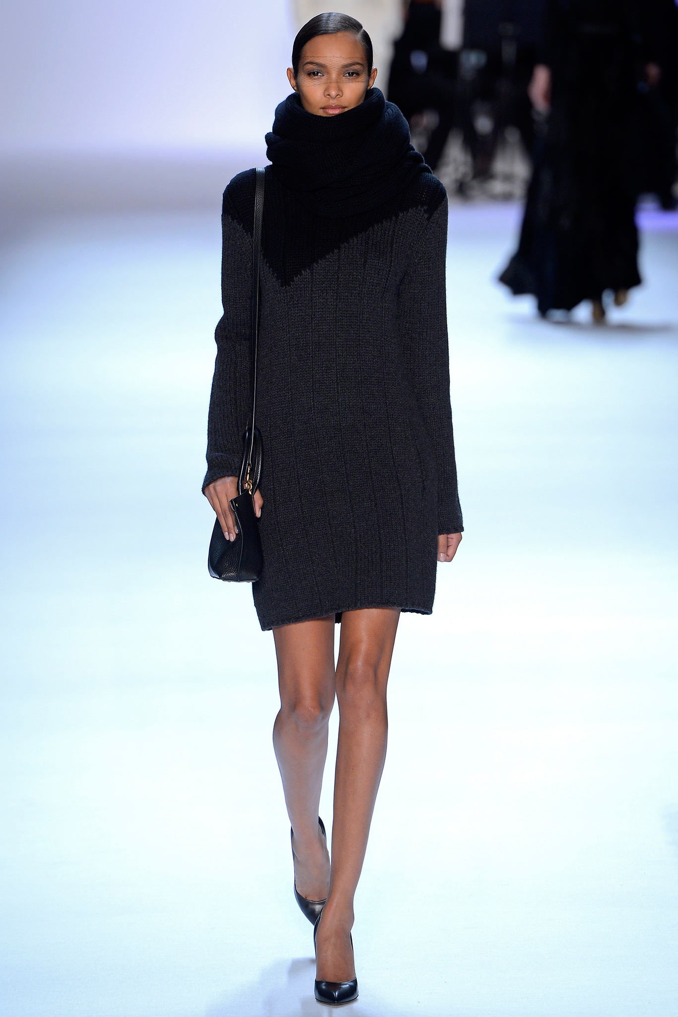 black wool oversized scarf