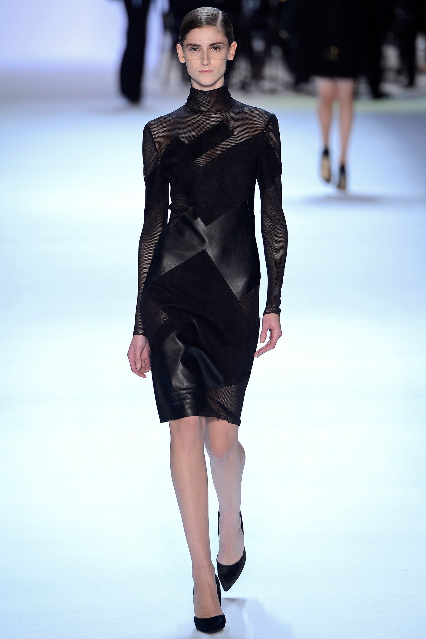 black fitted midi dress