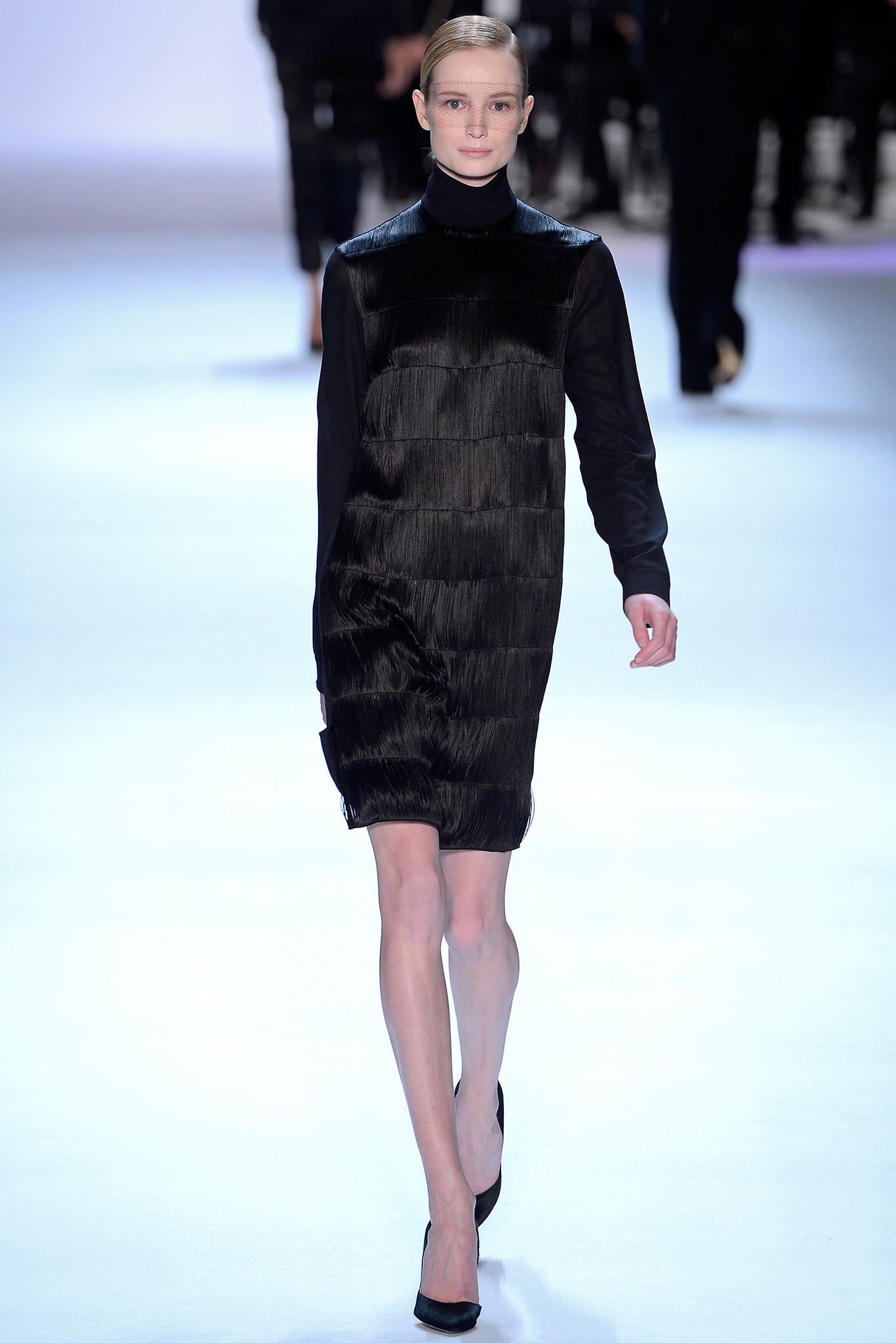 black pleated silk mini dress