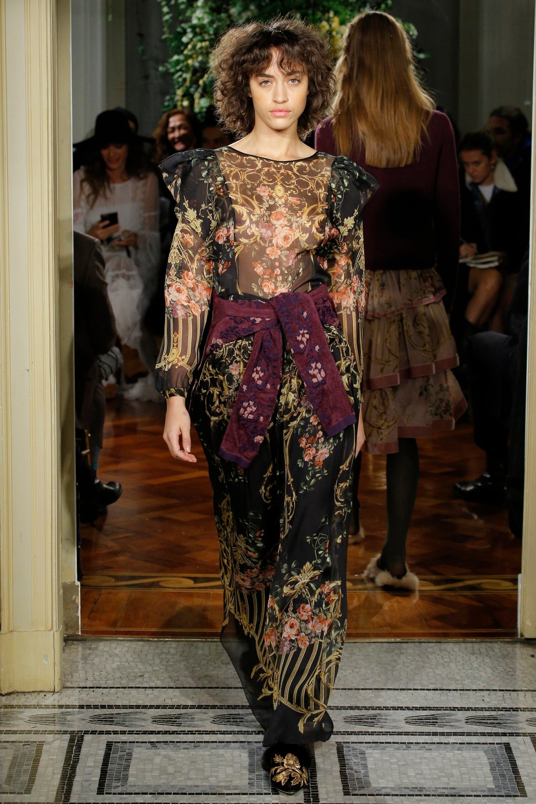 black floral embroidered maxi dress