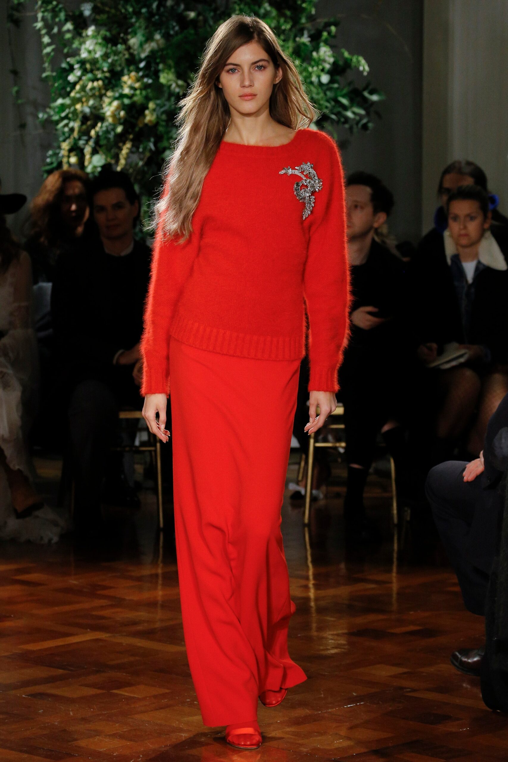 red wool sweater and pants