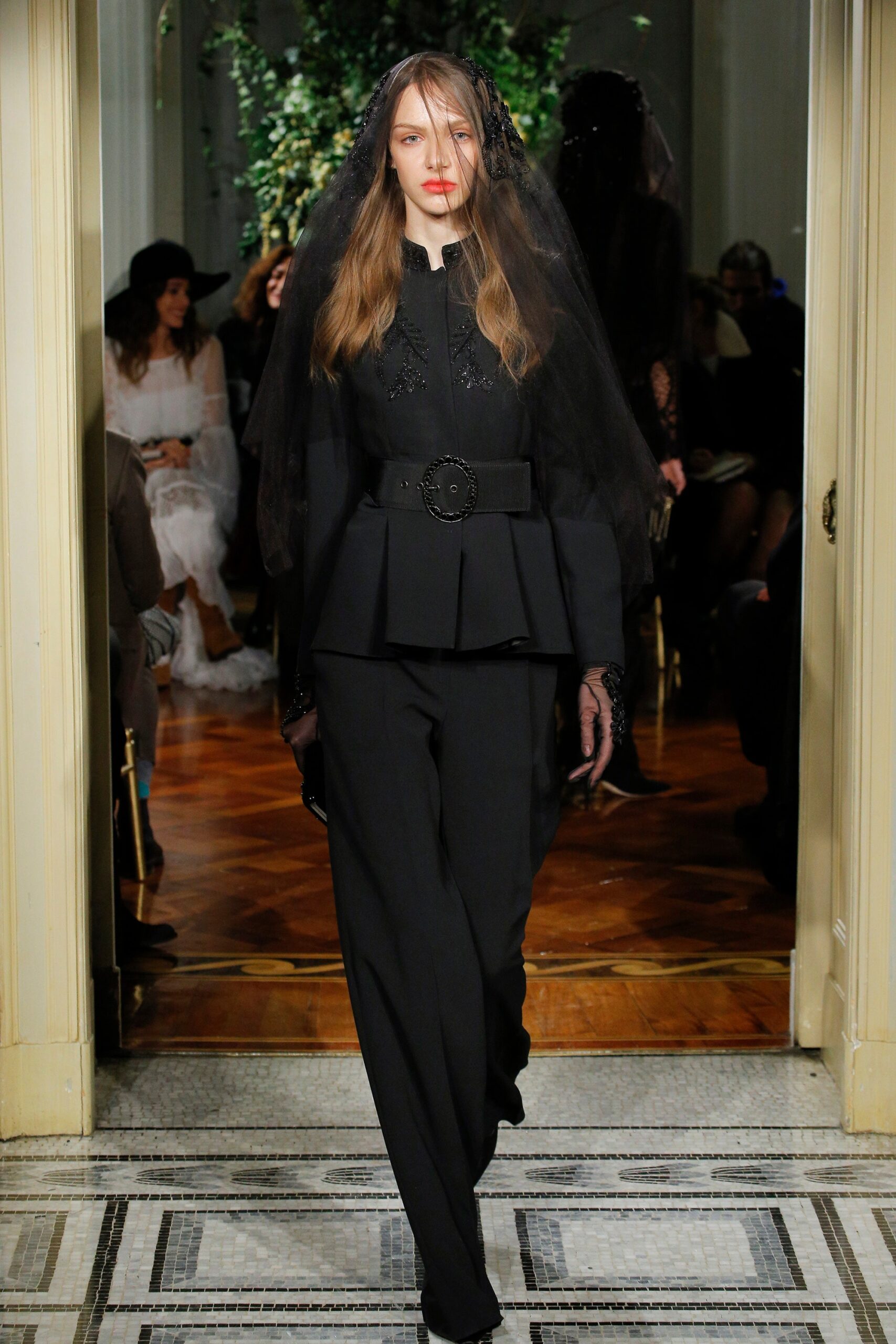 black silk blazer and pants