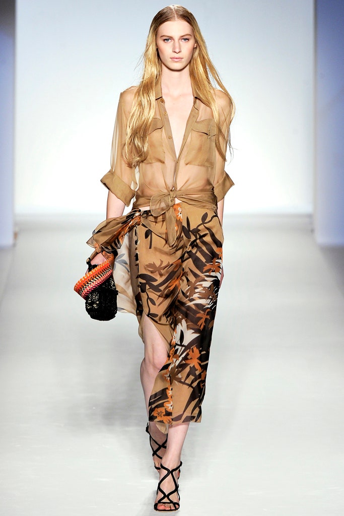 brown printed midi dress