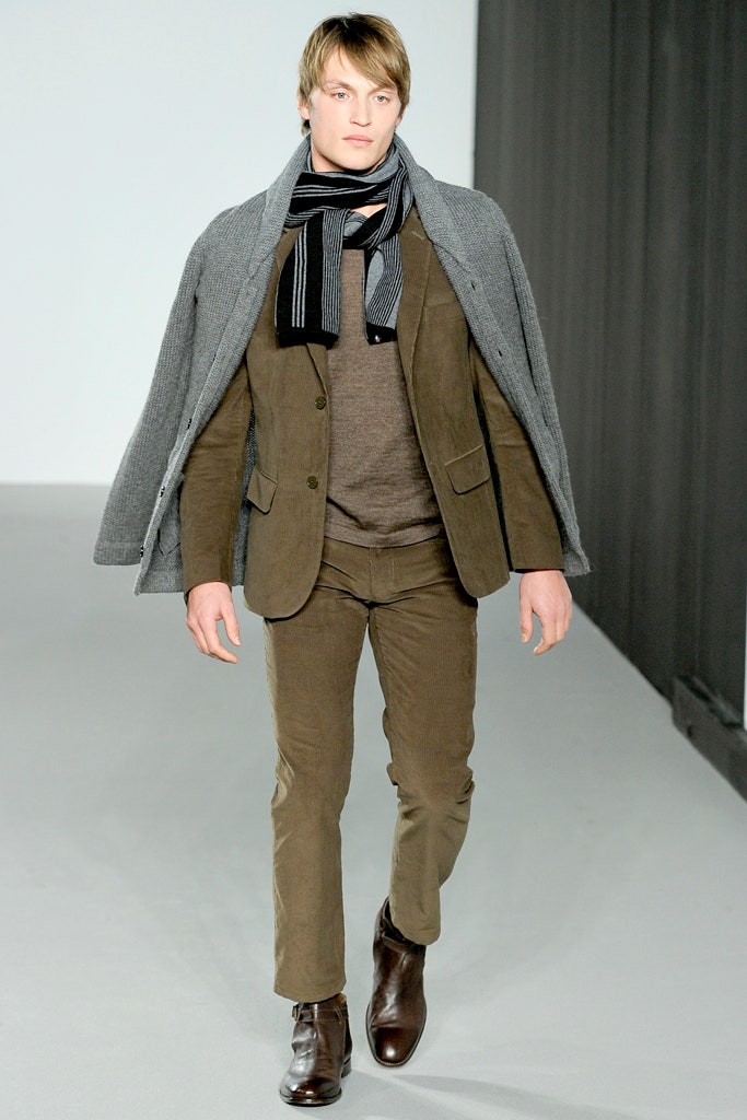 brown tailored blazer with sweater