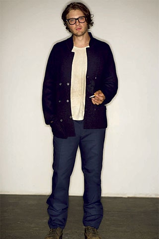 black wool long-sleeve collared relaxed buttoned jacket