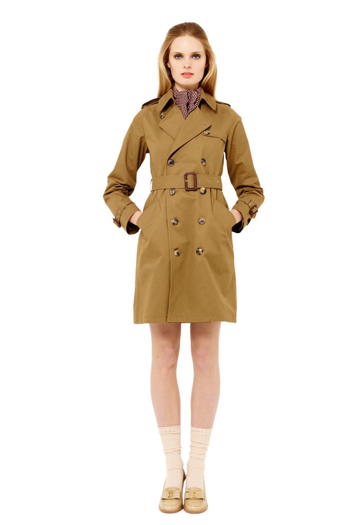 beige fitted trench coat