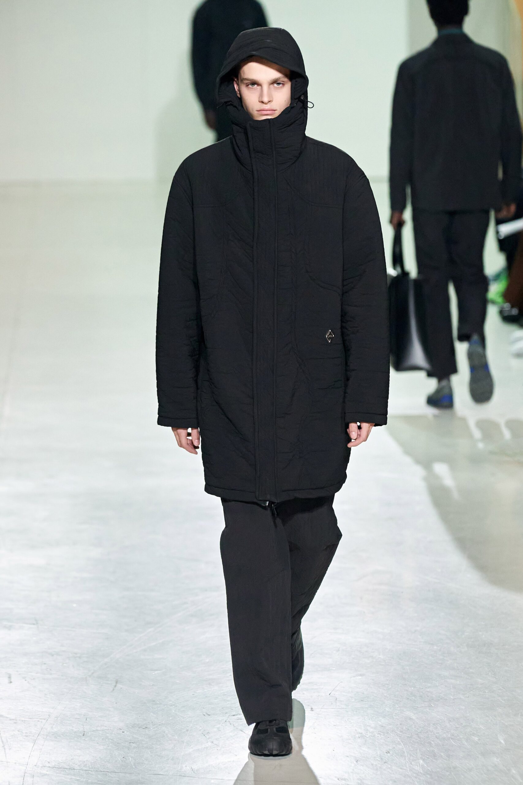 black relaxed parka and pants
