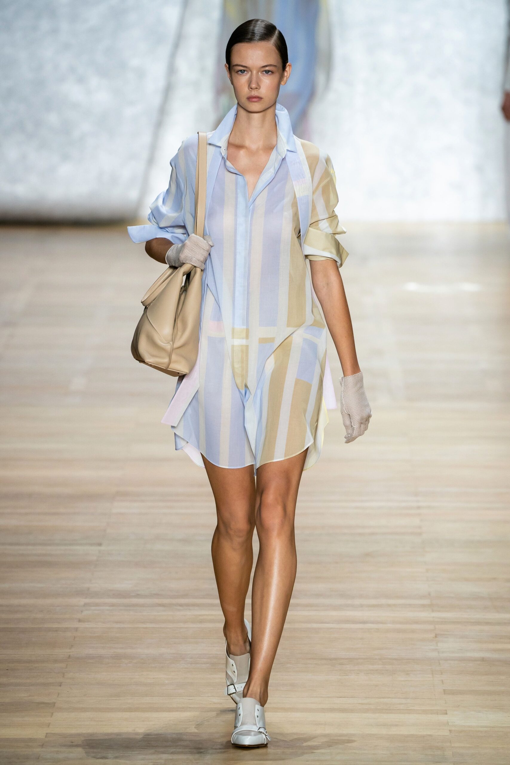 striped cotton shirt-dress