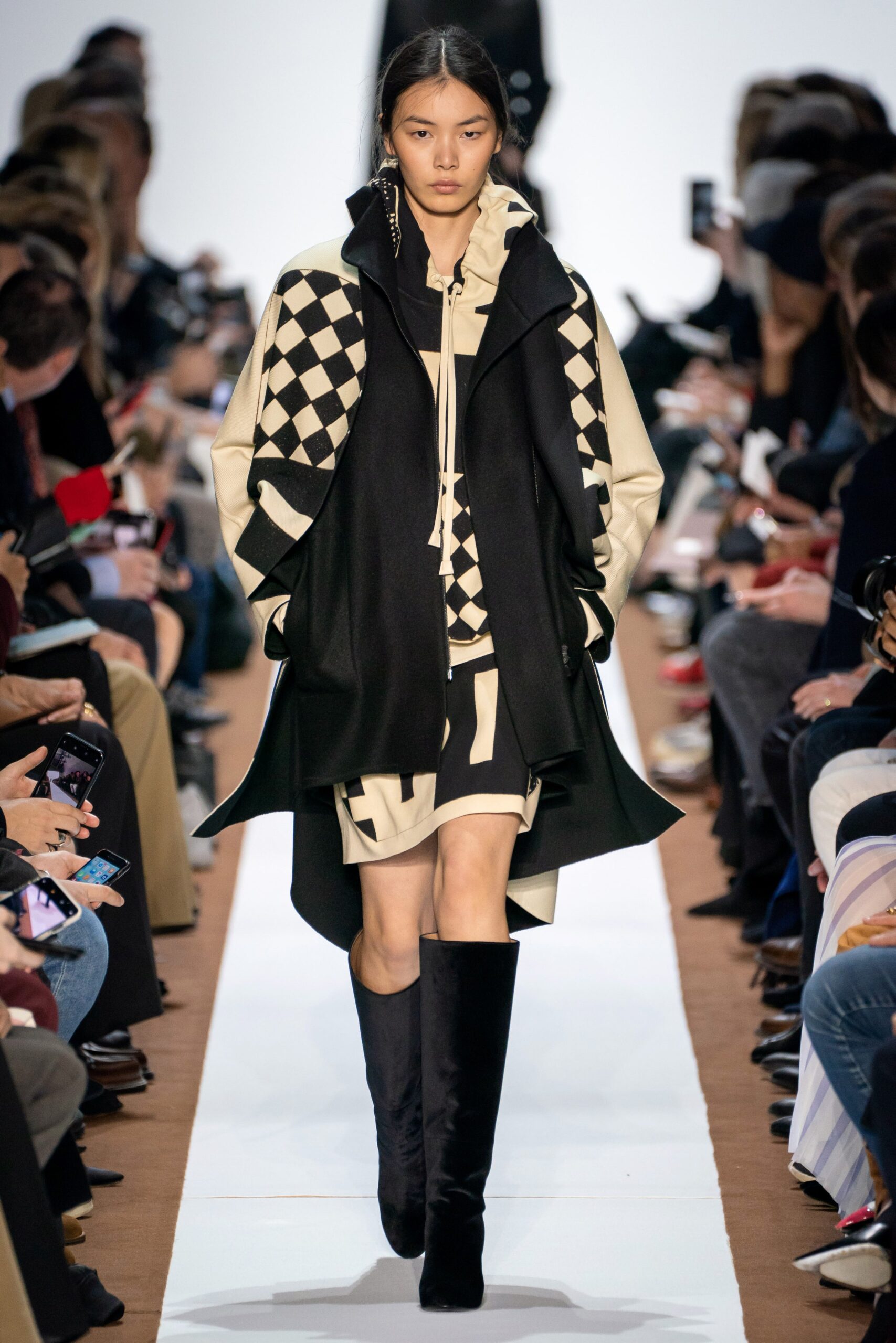 black and beige layered outfit