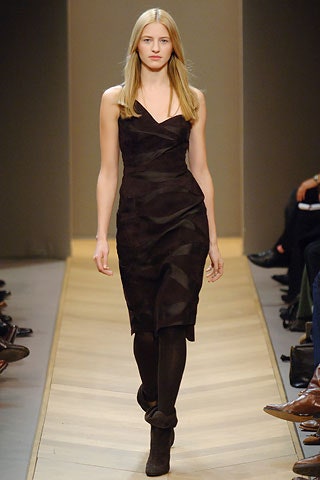 fitted black silk dress