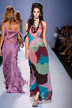 multi-colored silk halter dress