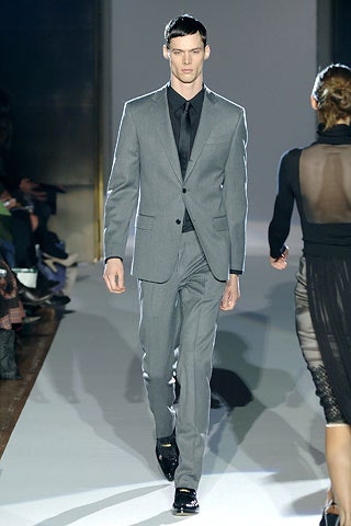 gray tailored wool suit