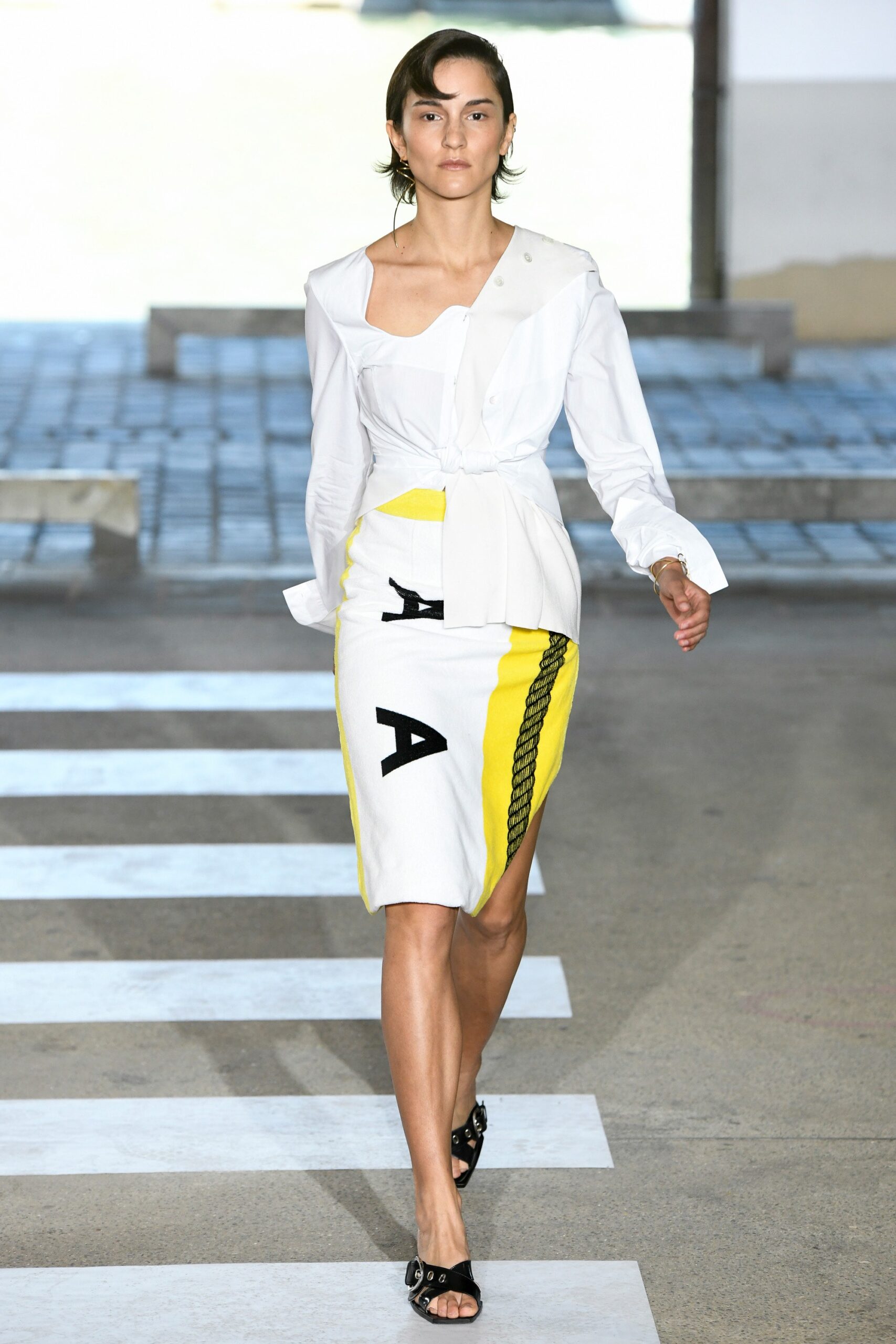 white fitted blouse with pencil skirt