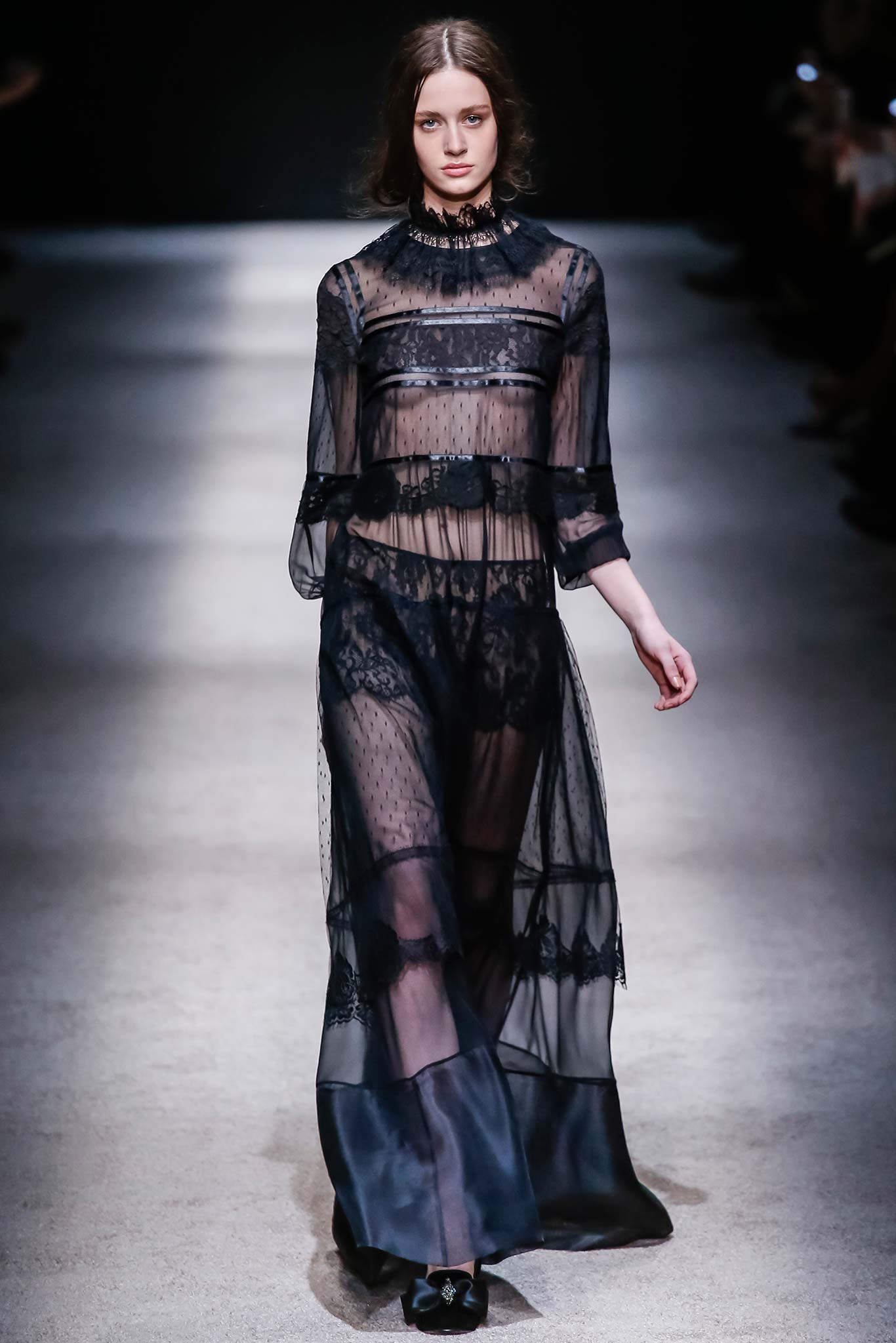 black silk lace gown
