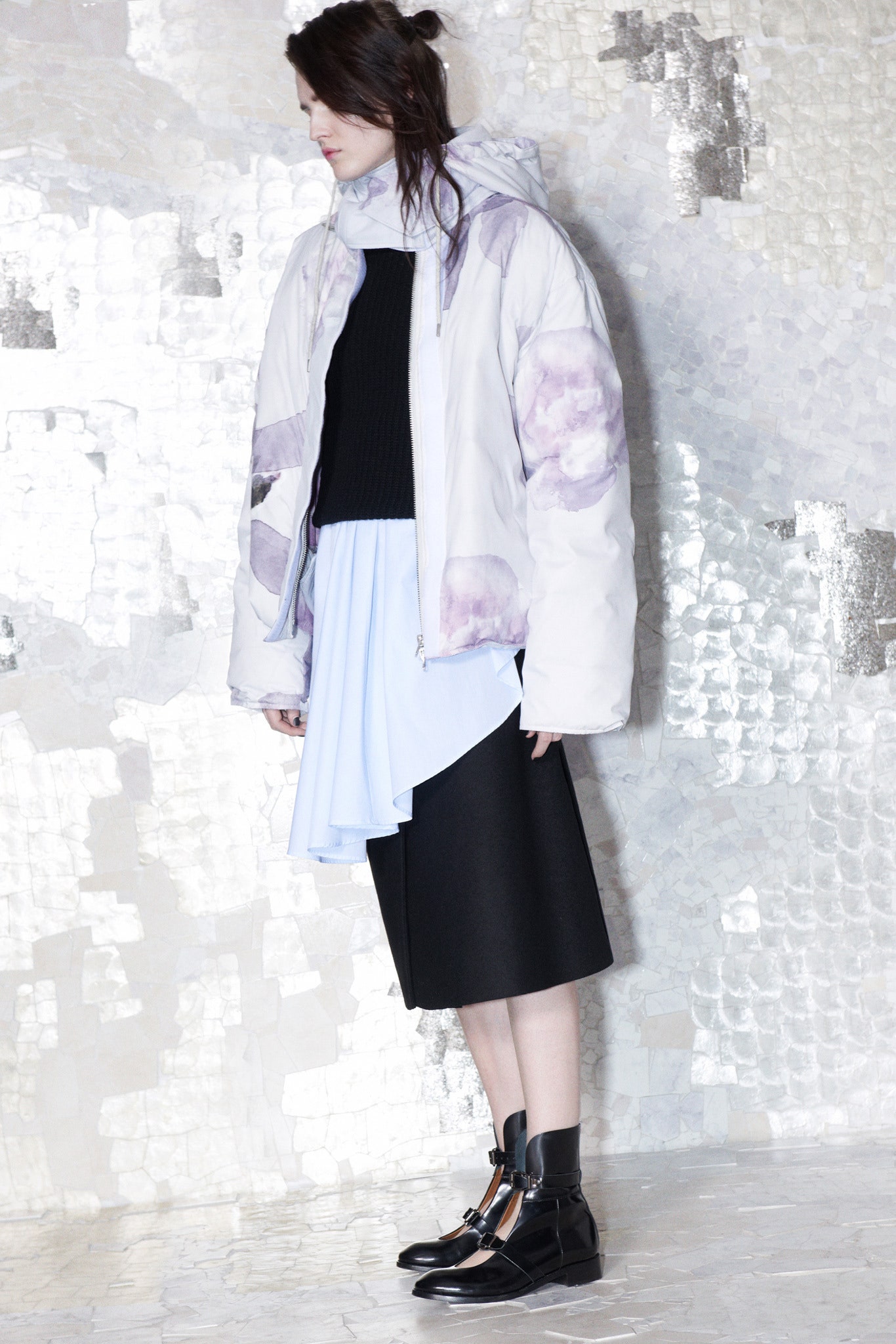 oversized jacket with asymmetric skirt