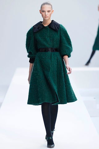 green wool collared dress