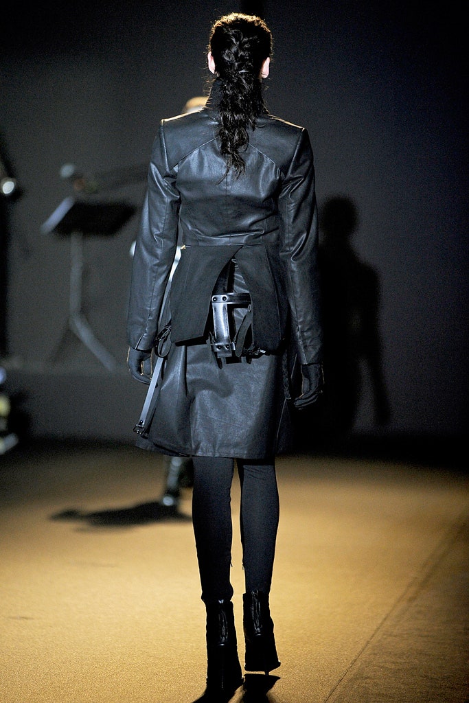 black leather coat and pants
