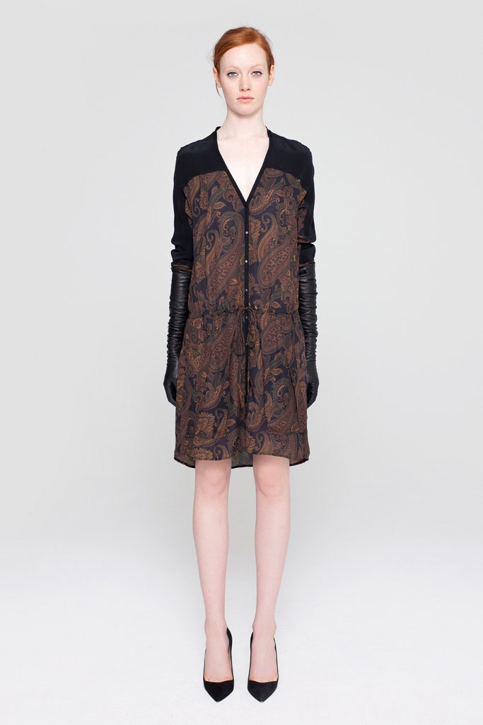 black and brown printed dress