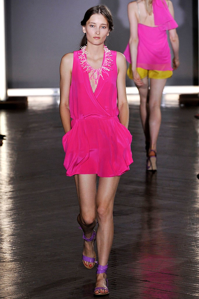 pink silk sleeveless v-neck fitted pleated flowing romper