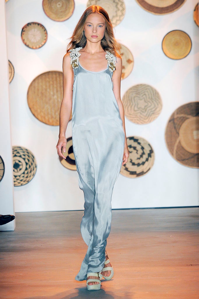 gray silk sleeveless dress