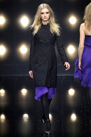 black silk long-sleeve dress