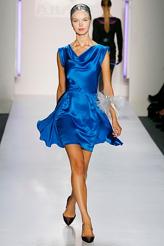 blue silk sleeveless dress