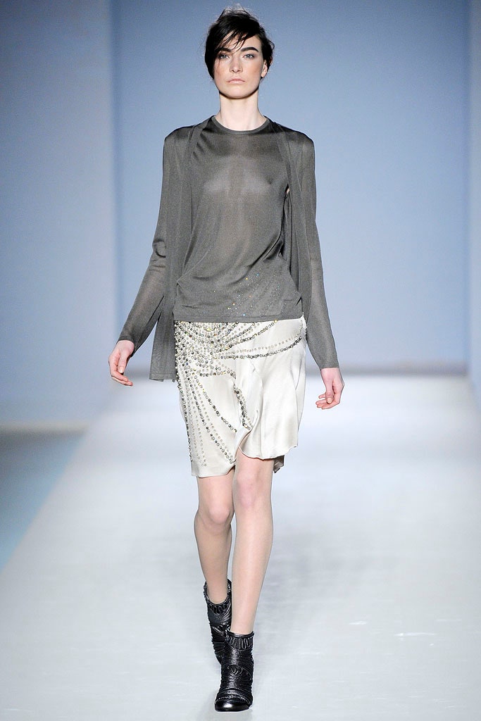 beige silk fitted pleated embellished short skirt