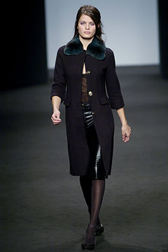 black wool coat with silk top