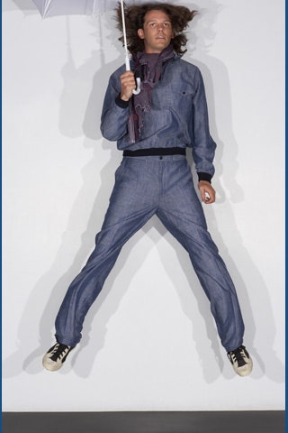 blue denim jacket and pants