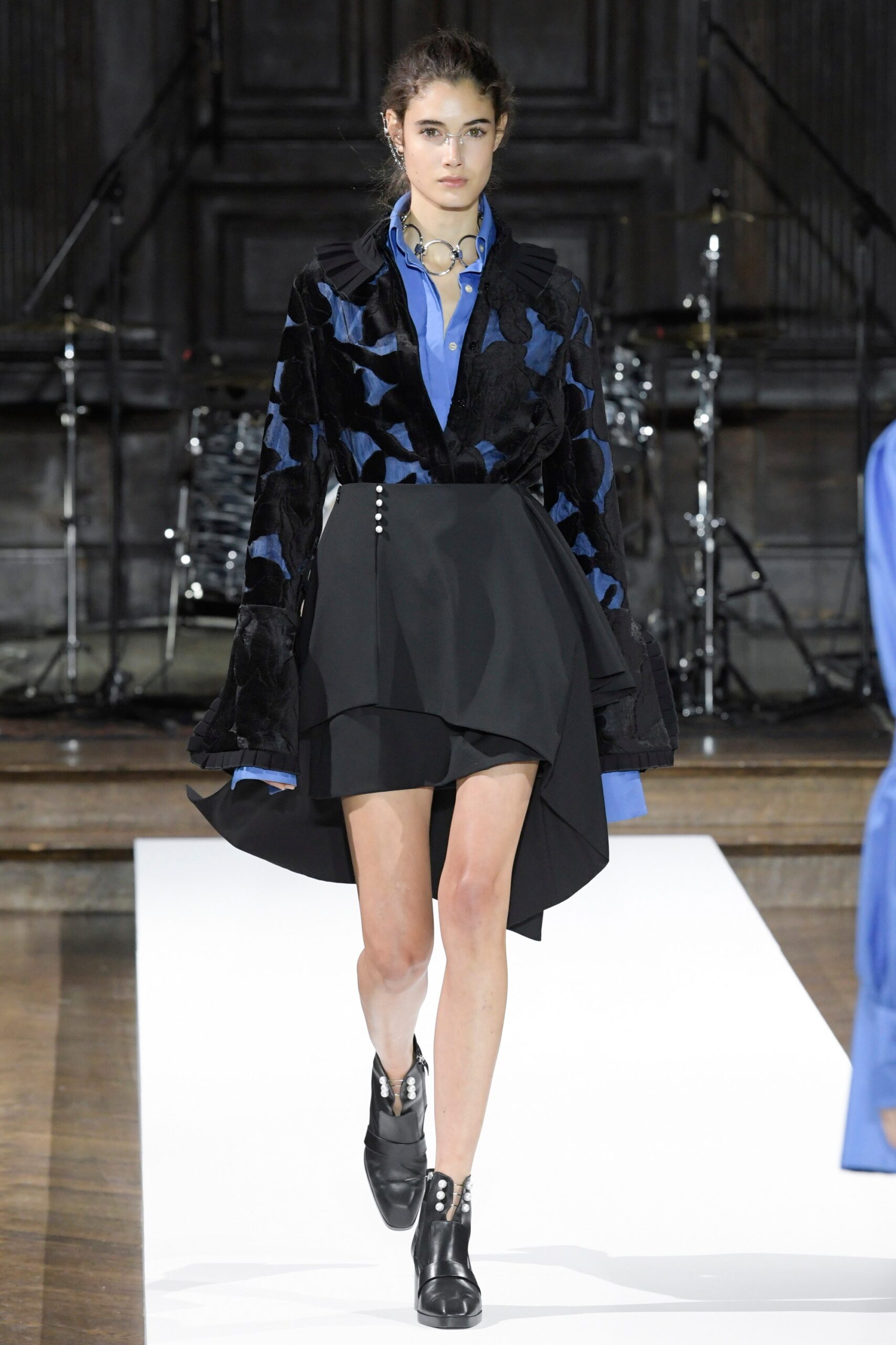 black and blue layered jacket