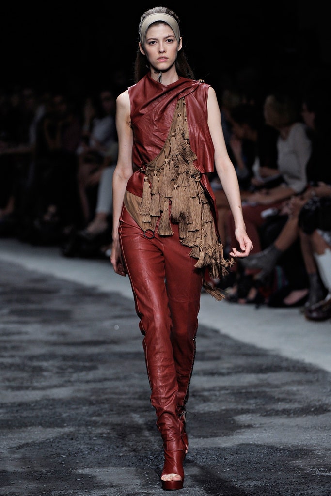 red leather fitted jumpsuit