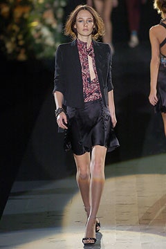 black silk fitted jacket and blouse
