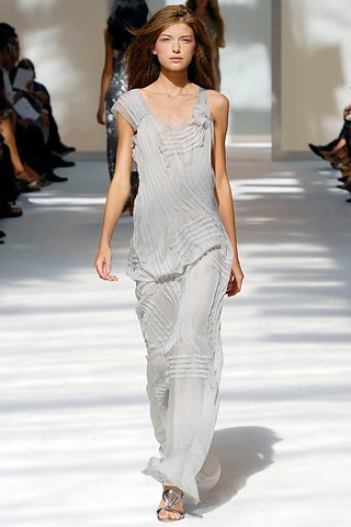 gray silk sleeveless dress