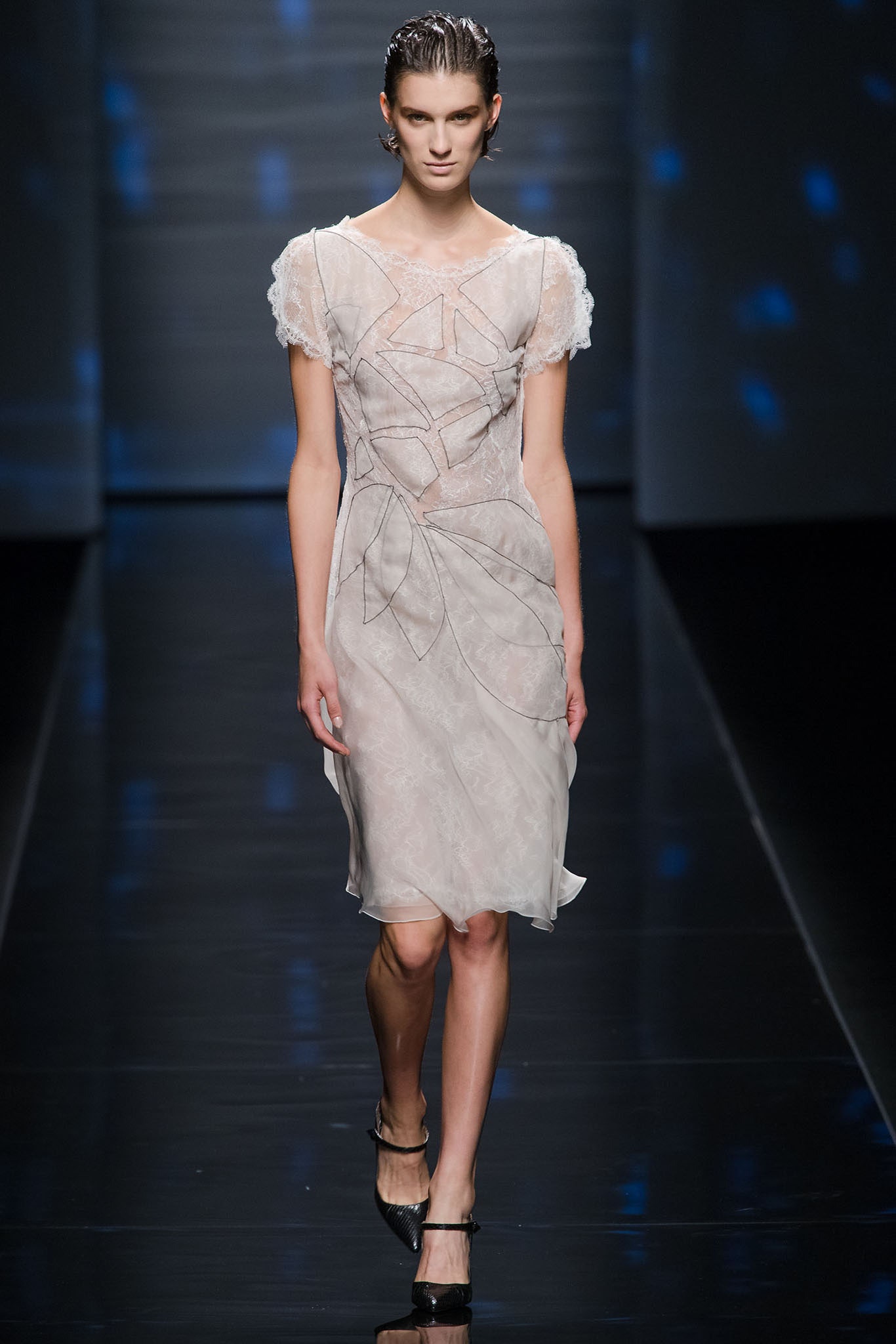 white silk fitted dress