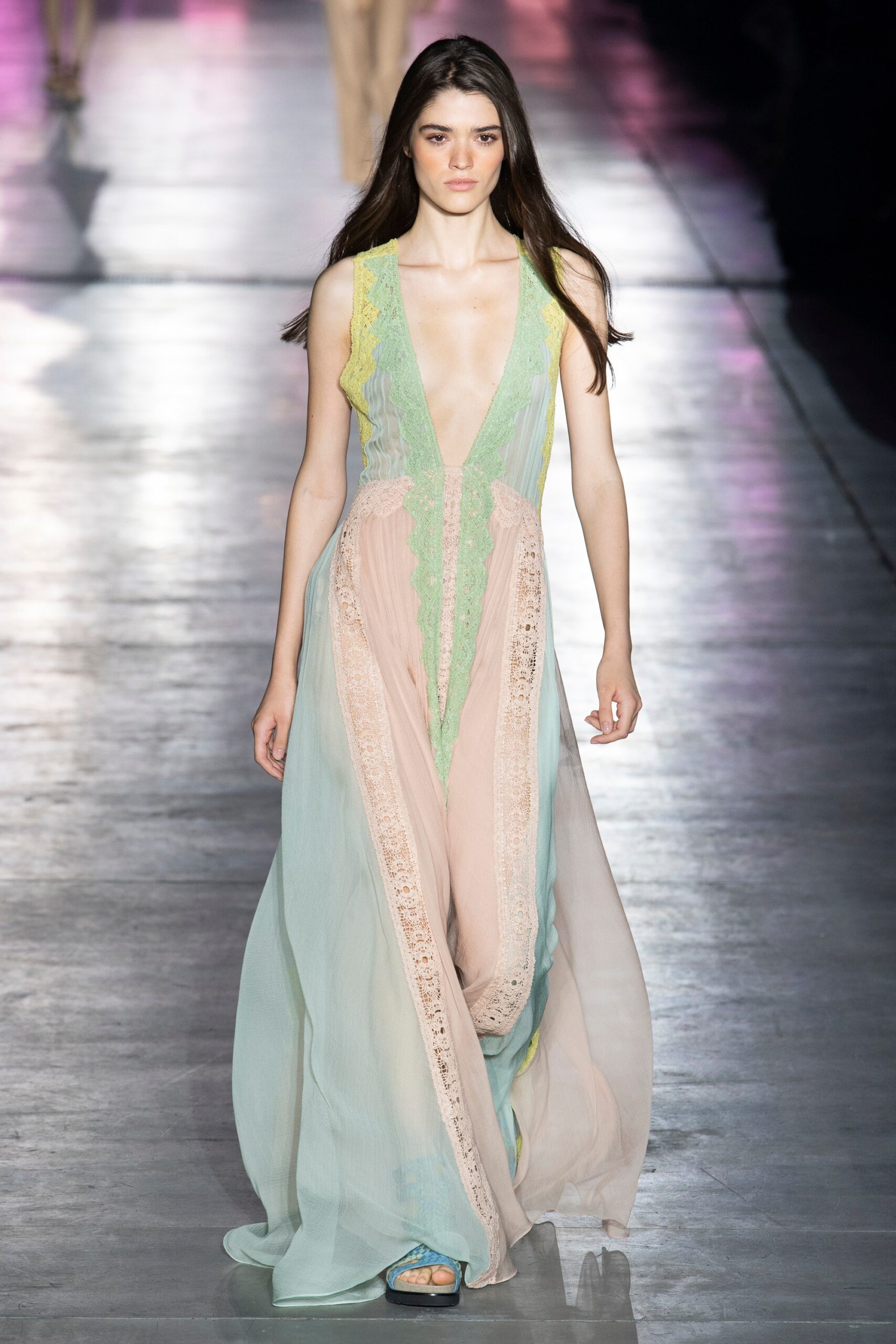 flowing silk maxi gown