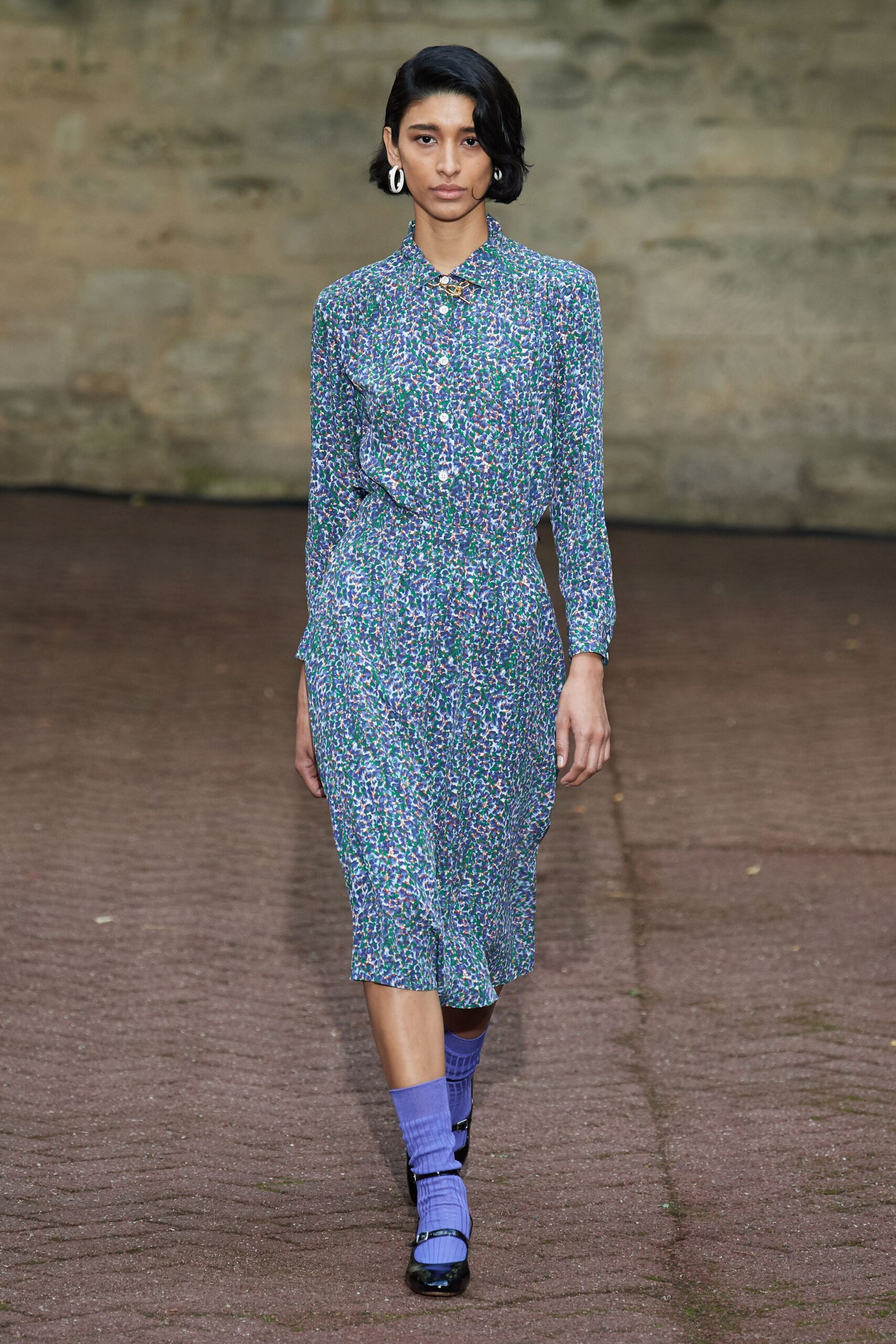 floral silk midi dress