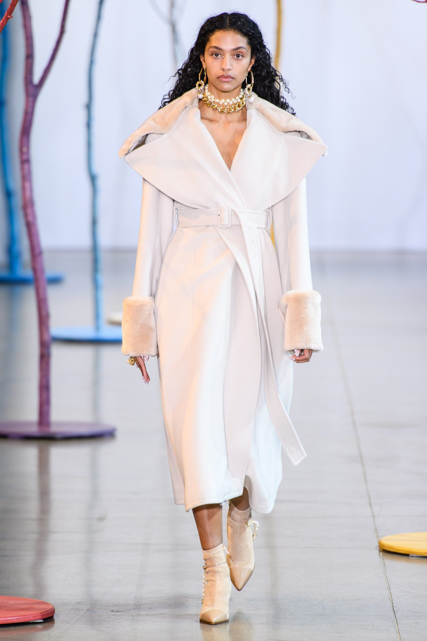 white belted wool coat