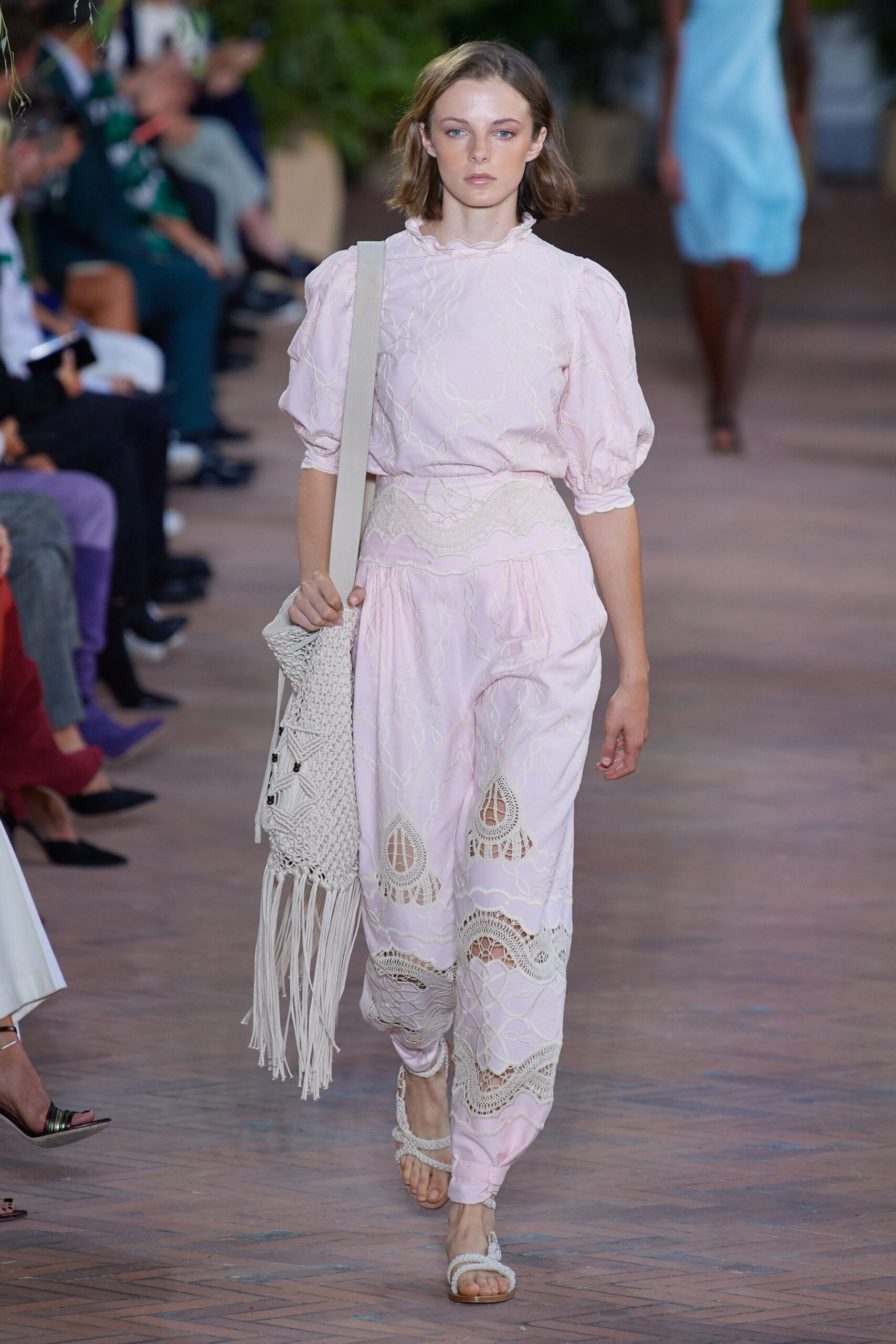 pink embroidered top and pants