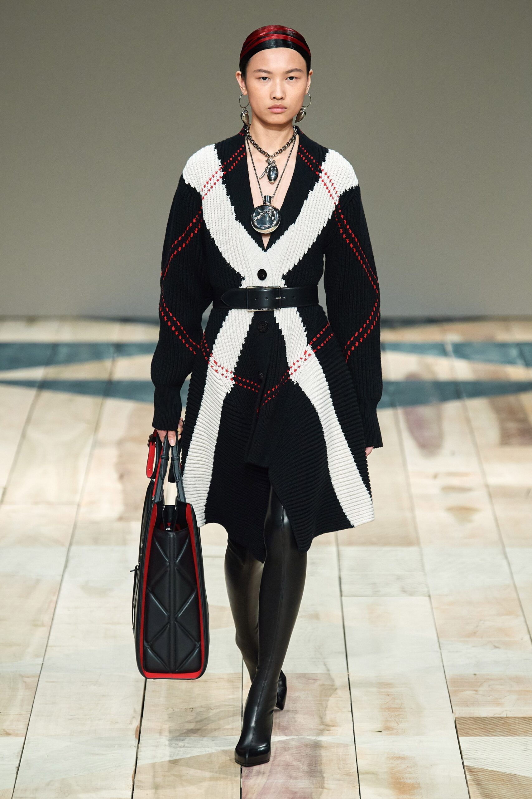 black and white fitted midi dress