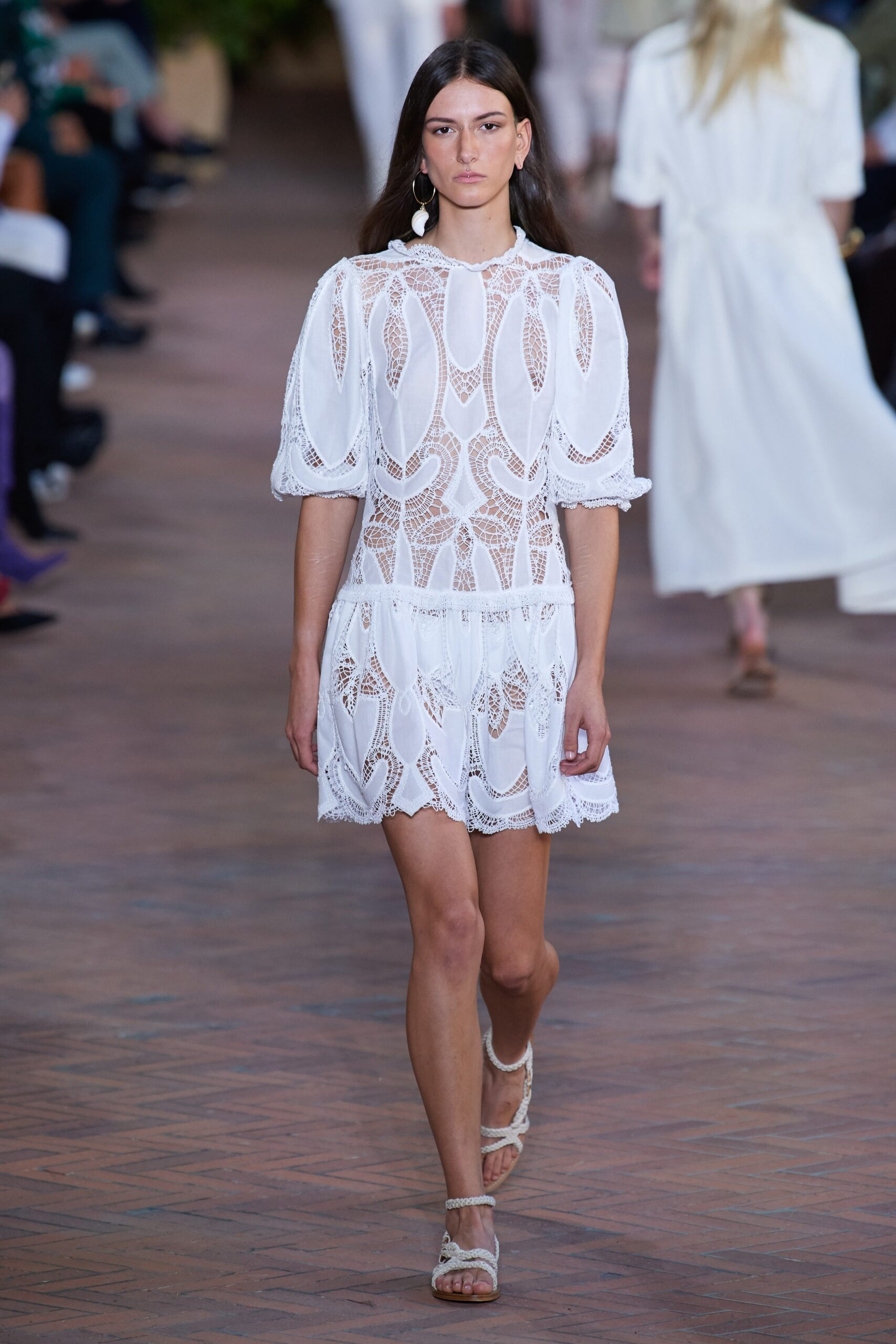 white lace fitted mini dress