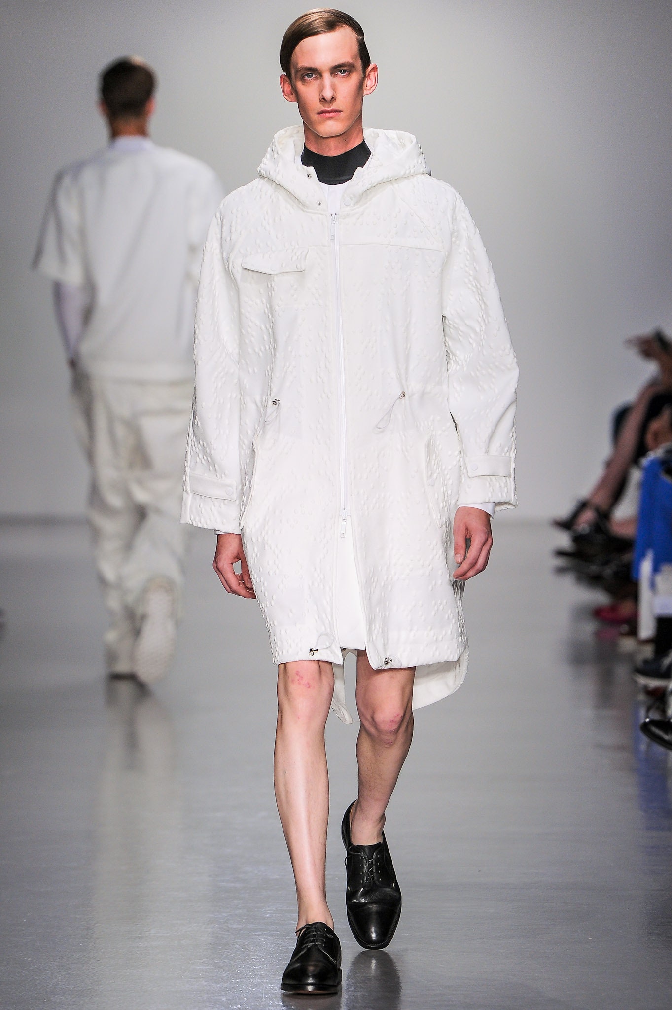 white relaxed hooded coat