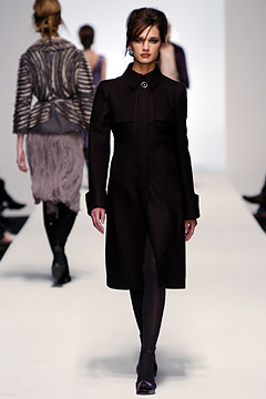 fitted black wool coat