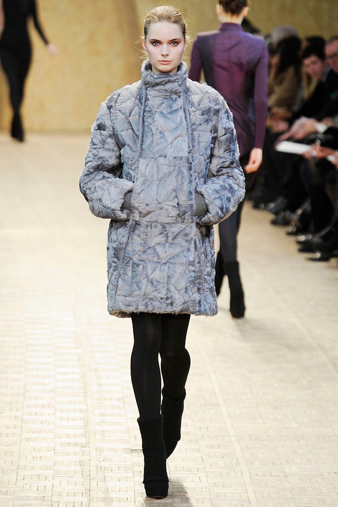 gray fur relaxed coat