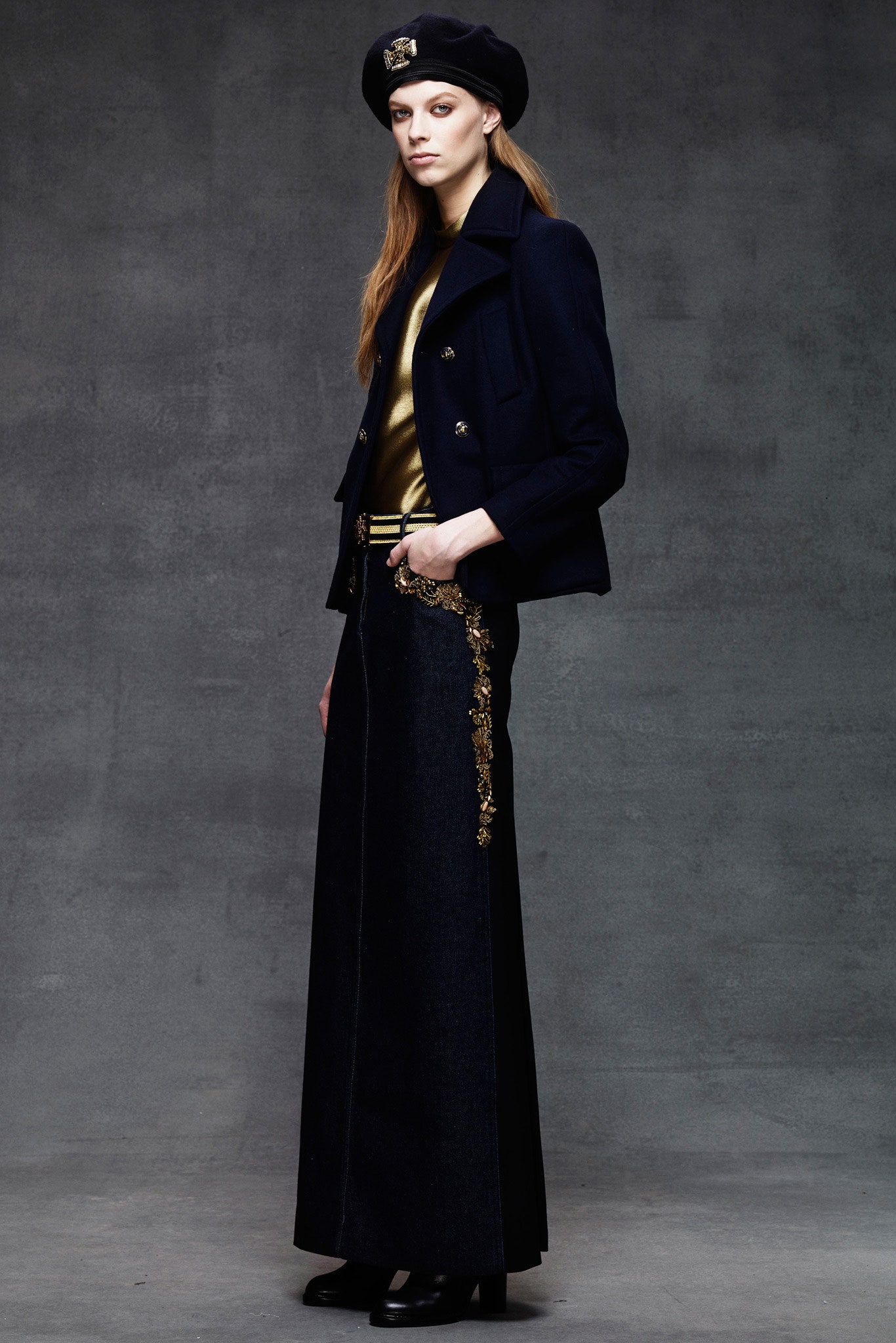 gold silk sleeveless high-neck fitted top