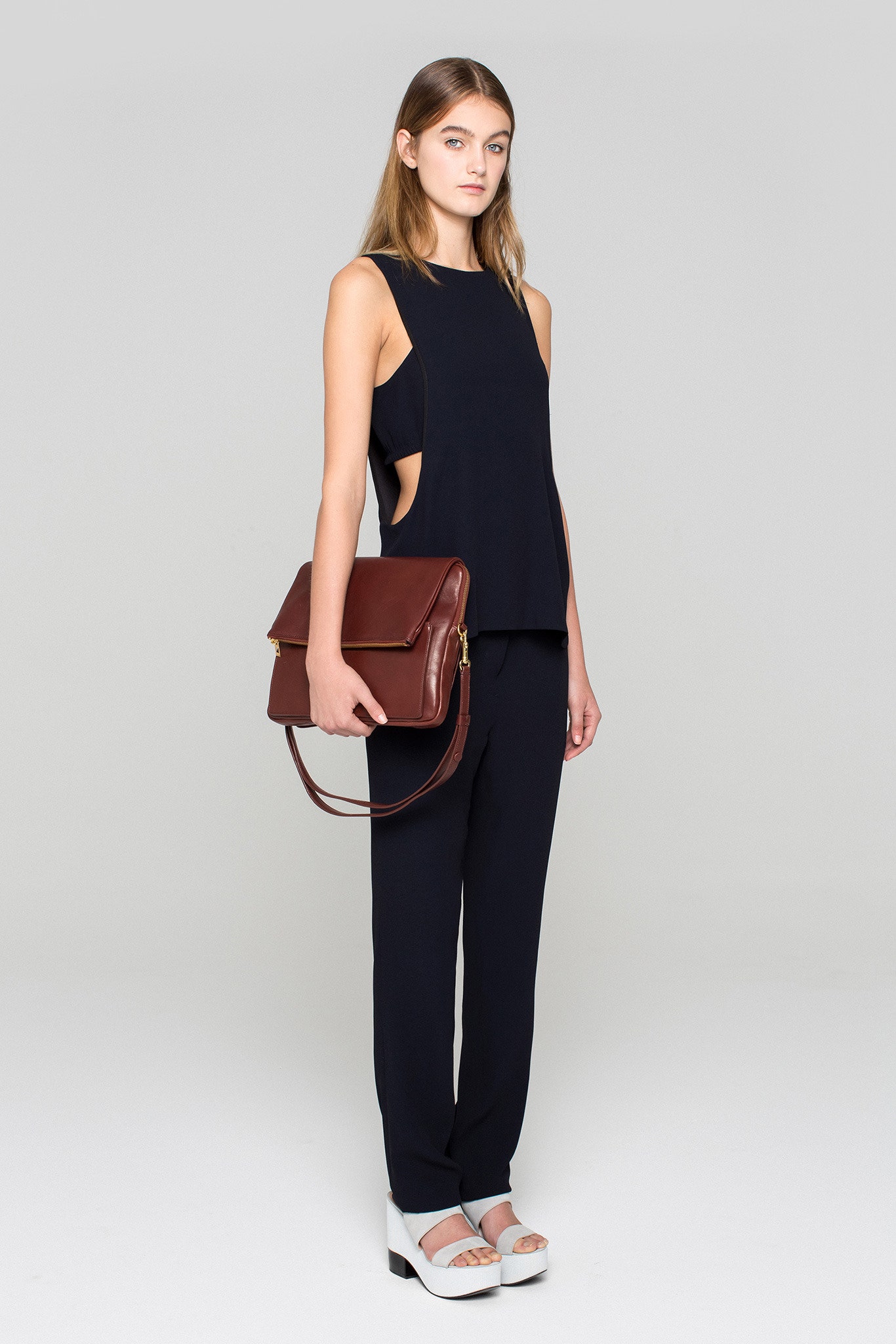 black relaxed top with cutout