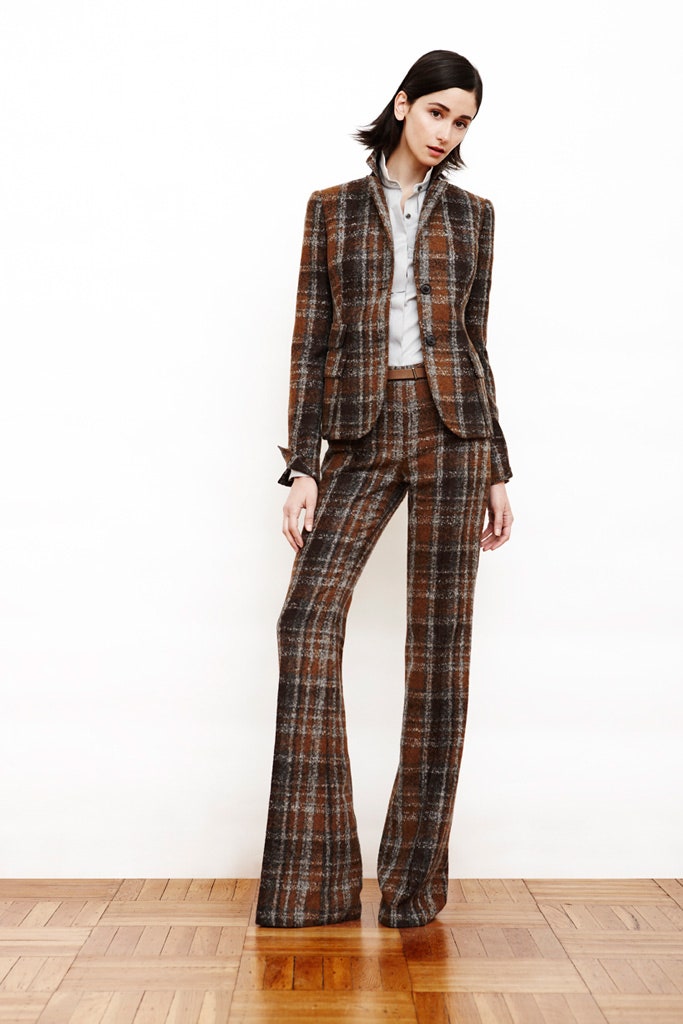 brown checked tailored blazer and pants